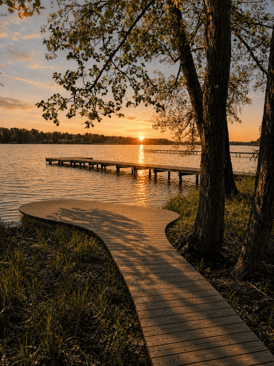 Sonnenuntergang am Krüpelsee – Seeimmobilien Kablow nahe Berlin