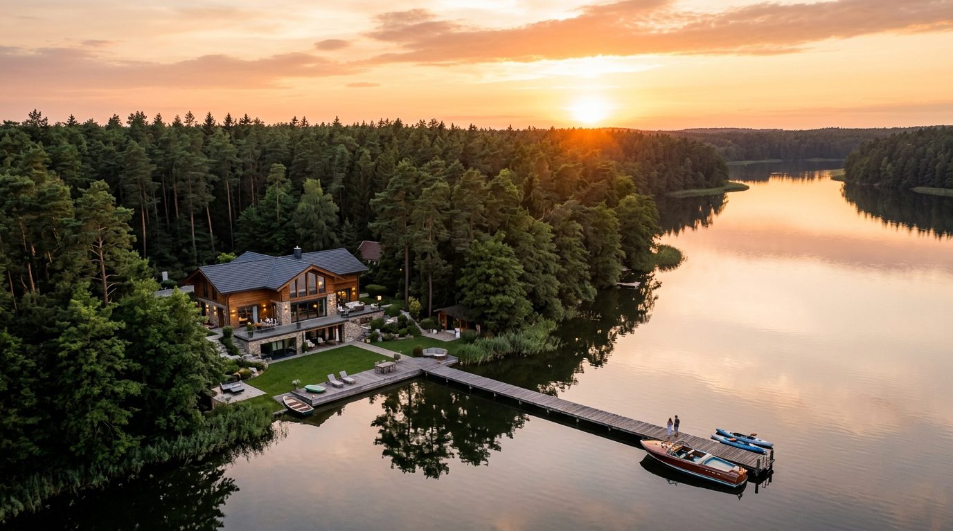 Luxusvilla mit privatem Bootssteg am See nahe Berlin – Seehaus Berlin
